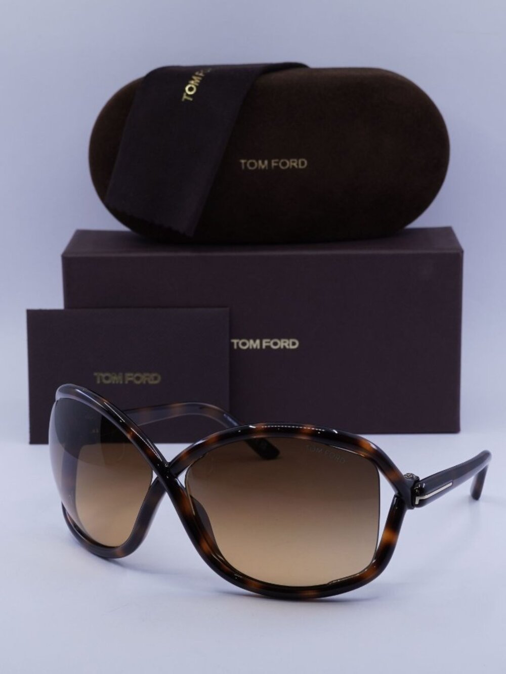Tom Ford Bettina FT1068 52F Geometric Sunglasses - Havana / Brown
